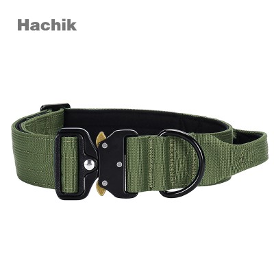 【Hachik】Heavy Duty Tactical Dog Collar with Handle - Soft Padded Collar for Medium and Large Breeds like German Shepherds