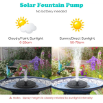 【Hachik】1.5W Solar-Powered Floating Water Fountain - Ideal for Outdoor Garden Ponds, Pools, and Bird Baths