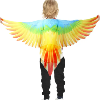 【RURMEOK】 Kids Parrot Wings and Costume Mask – Perfect Dress-Up Prop for Boys and Girls, Halloween & Party Role Play