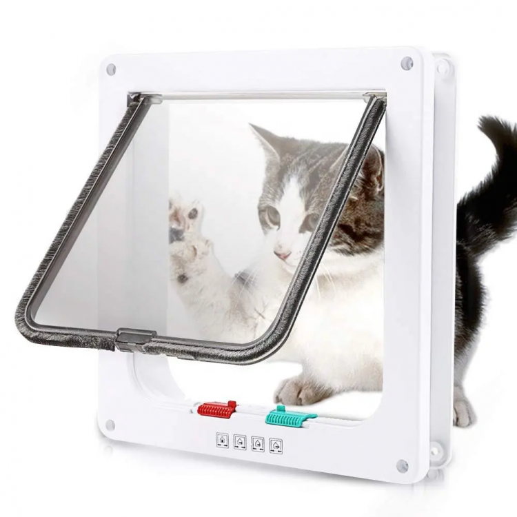 【OHHLA】 Two-Way Cat Door – Adjustable Direction Switch for Easy Entry and Exit