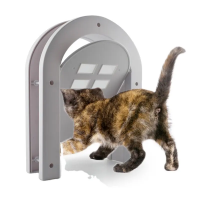 【Hachik】 4-Way Locking Magnetic Cat Door – Safe Entry & Exit for Cats, Suitable for Windows & Doors