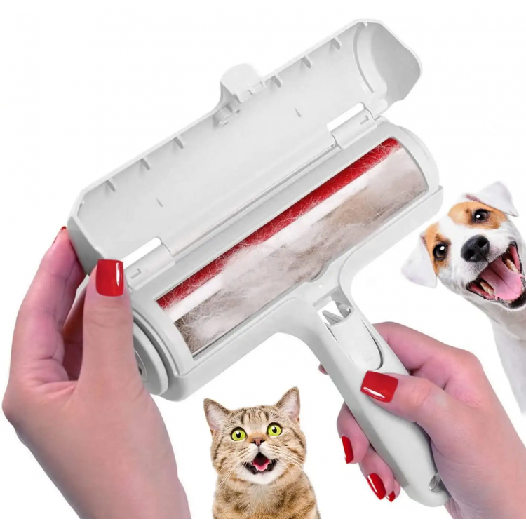 【OHHLA】 Self-Cleaning Reusable Carpet Cat Fur & Pet Hair Remover Roller – Lint Brush for Dogs and Cats