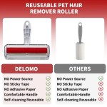 【OHHLA】 Self-Cleaning Reusable Carpet Cat Fur & Pet Hair Remover Roller – Lint Brush for Dogs and Cats