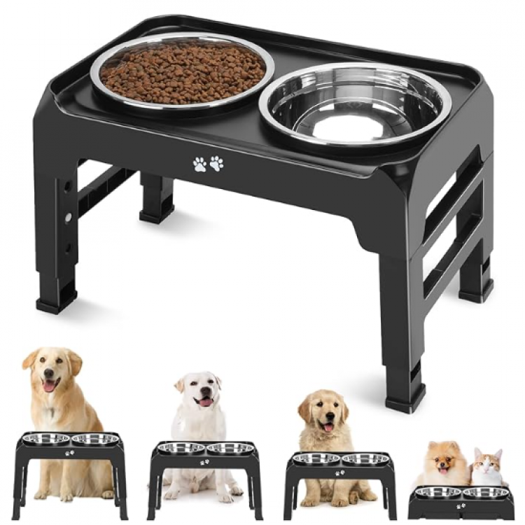 【Hachik】Adjustable Height Dog Bowl Stand – Provide Your Pet with a Comfortable and Healthy Feeding Experience